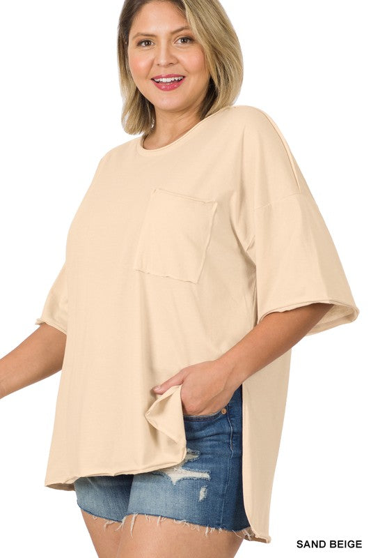 PLUS ROW EDGE HI-LOW HEM BOX TOP