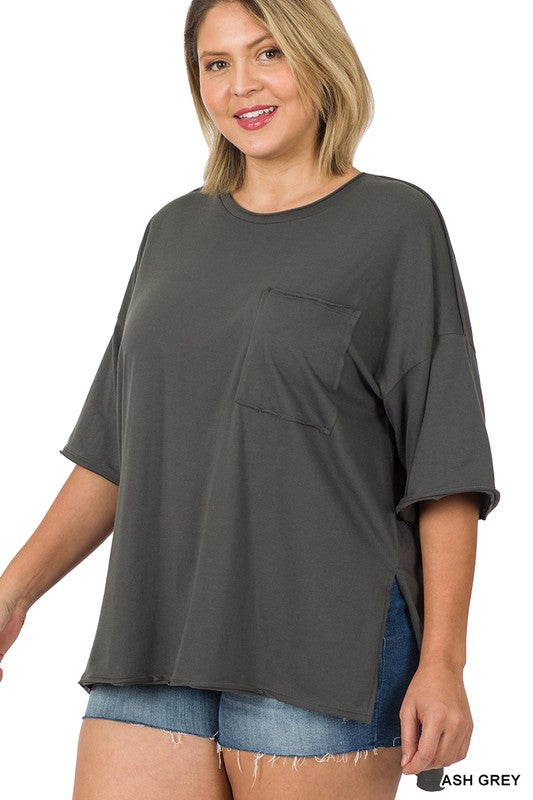 PLUS ROW EDGE HI-LOW HEM BOX TOP