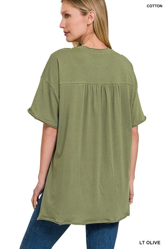 ROW EDGE HI-LOW HEM BOX TOP