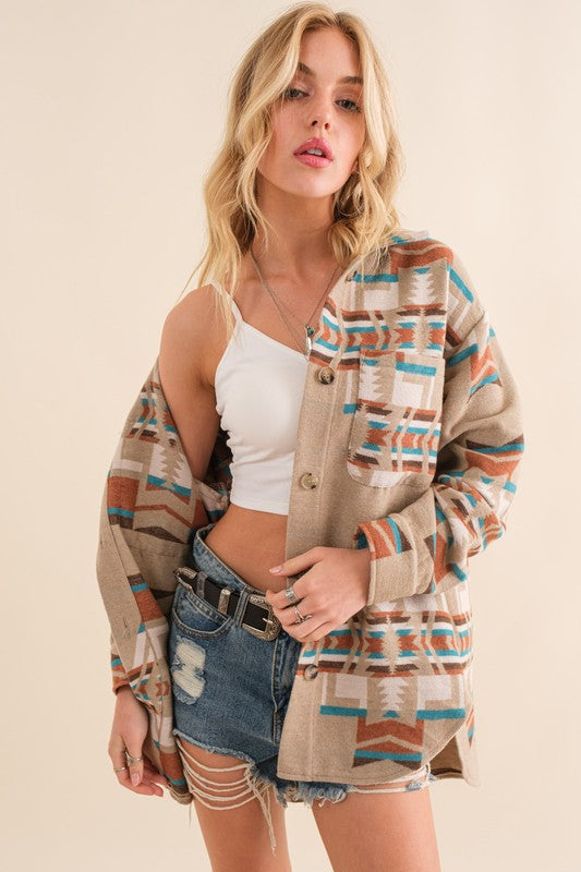 Blue B Exclusive Aztec Shirt Jacket