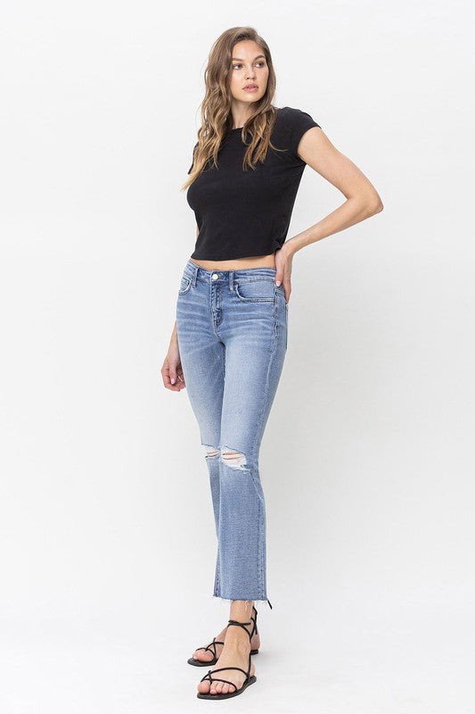 Mid Rise Kick Flare Jeans