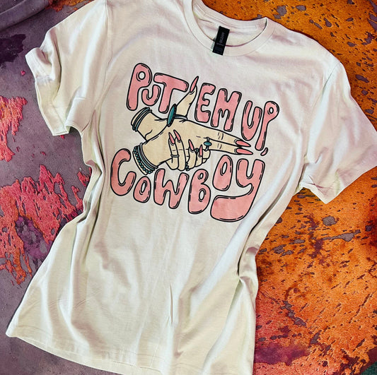 Put Em Up Cowboy Cream Tee