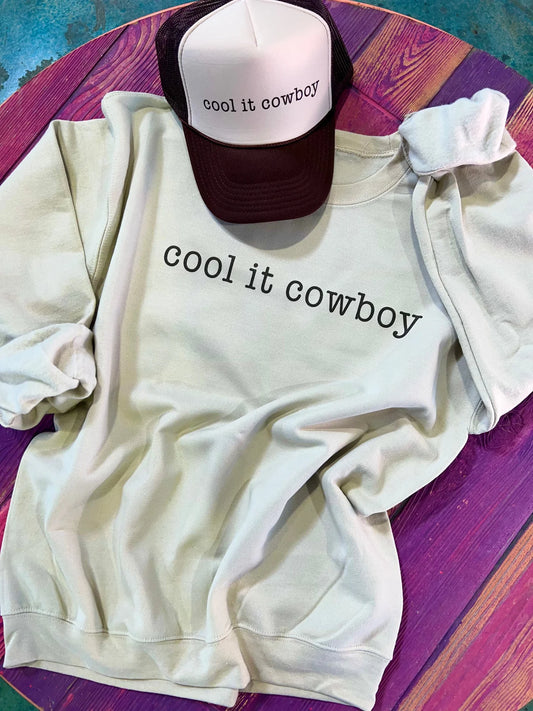 Cool It Cowboy SWEATSHIRT - Cream