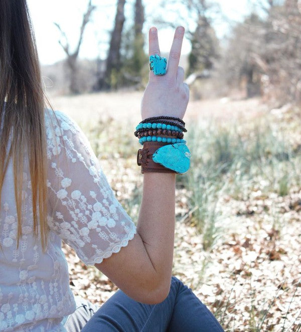 Bracelet Bar Blue Turquoise Stackable Bracelet