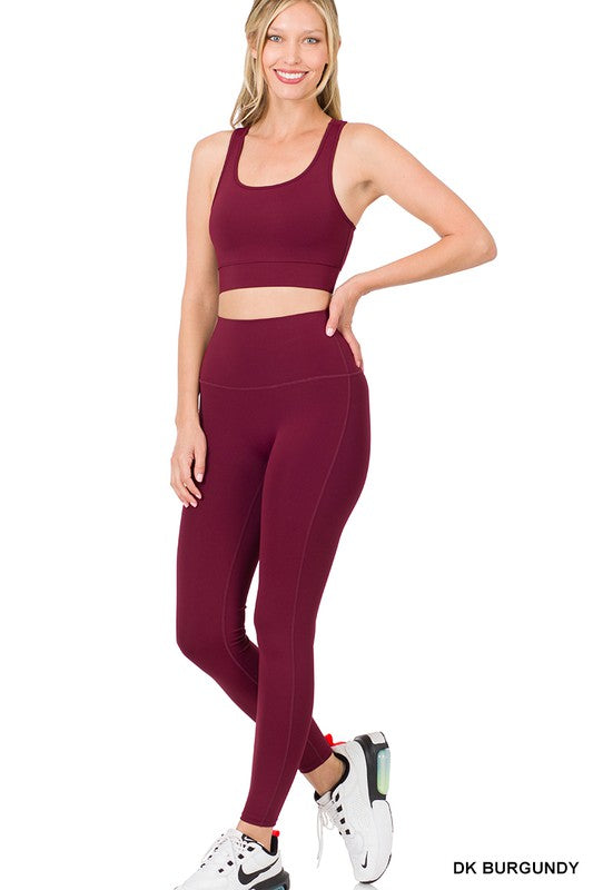 ATHLETIC RACERBACK TANK TOP & LEGGINGS SET