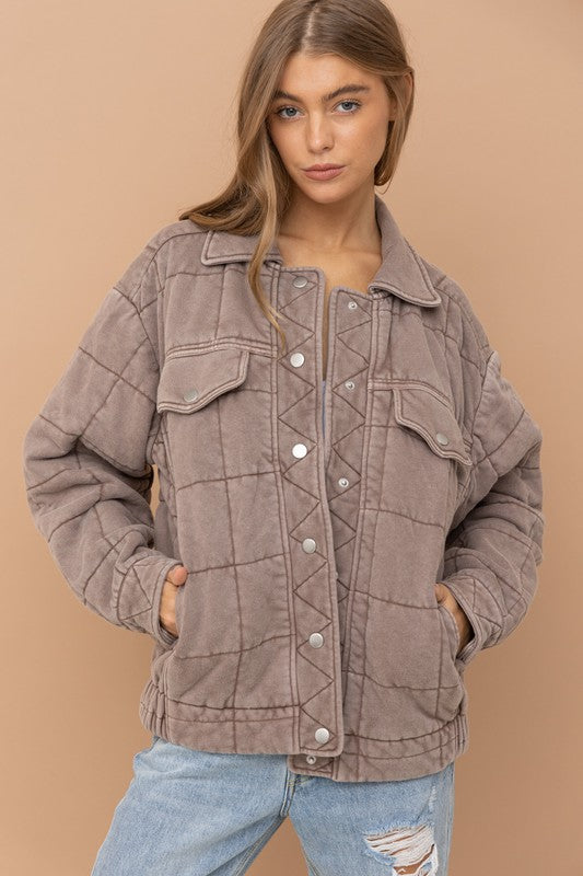 Garment Stone Washed Quilted Jacket