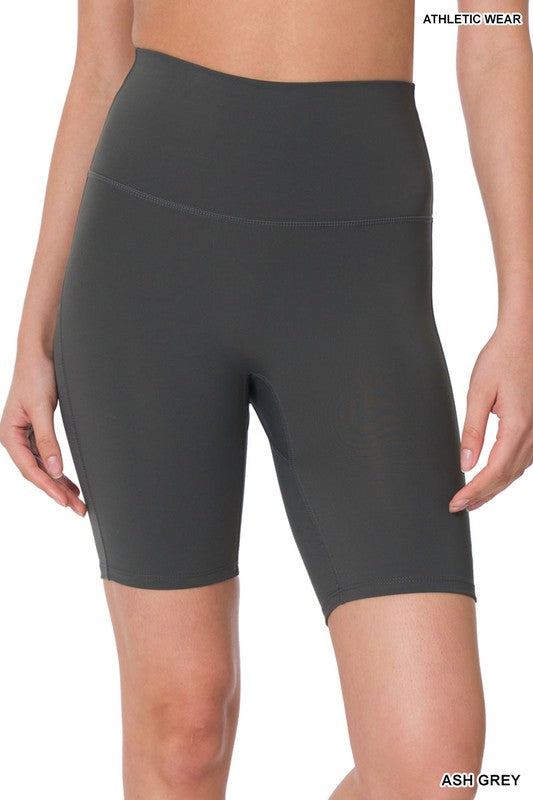 ATHLETIC HIGH RISE BIKER SHORTS