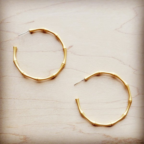 Matte Gold Large Hoop Earrings