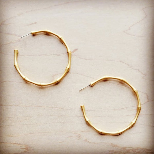 Matte Gold Large Hoop Earrings