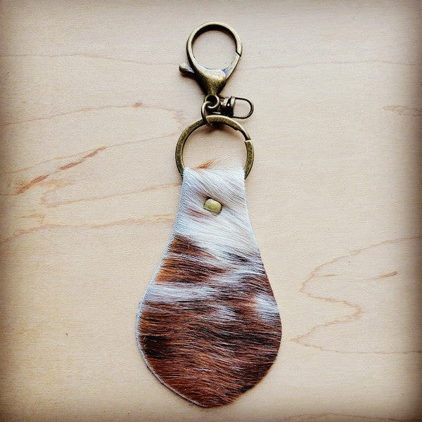 Leather Keychain Brindle Cowhide