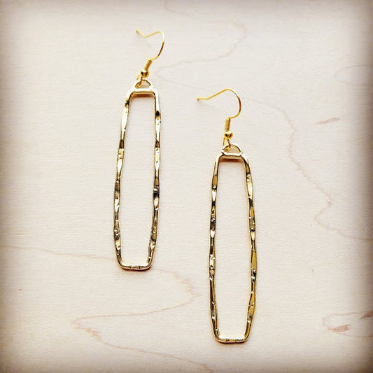 Golden Rectangle Dangle Earrings