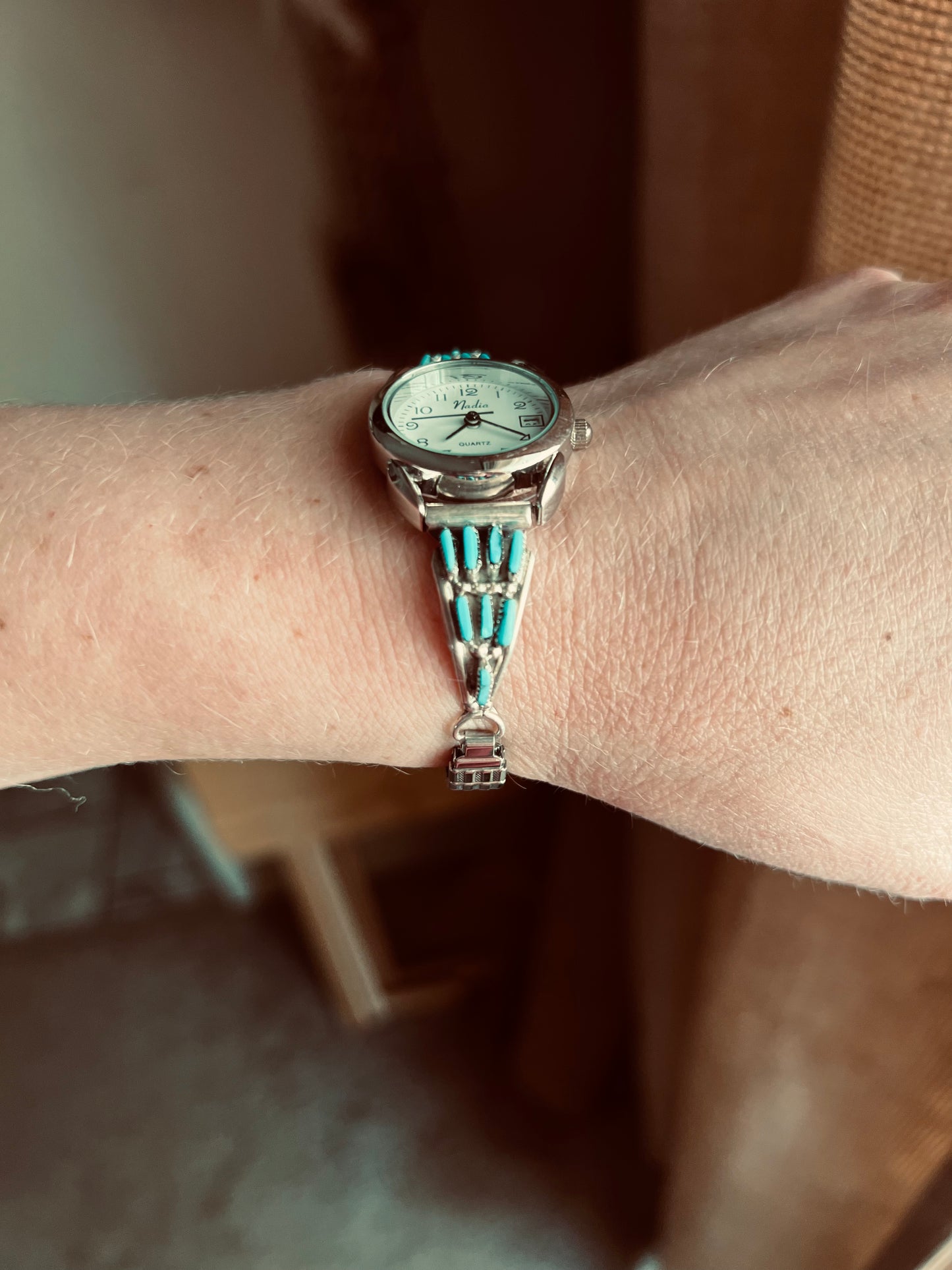 Zuni Signed Real Turquoise Watch