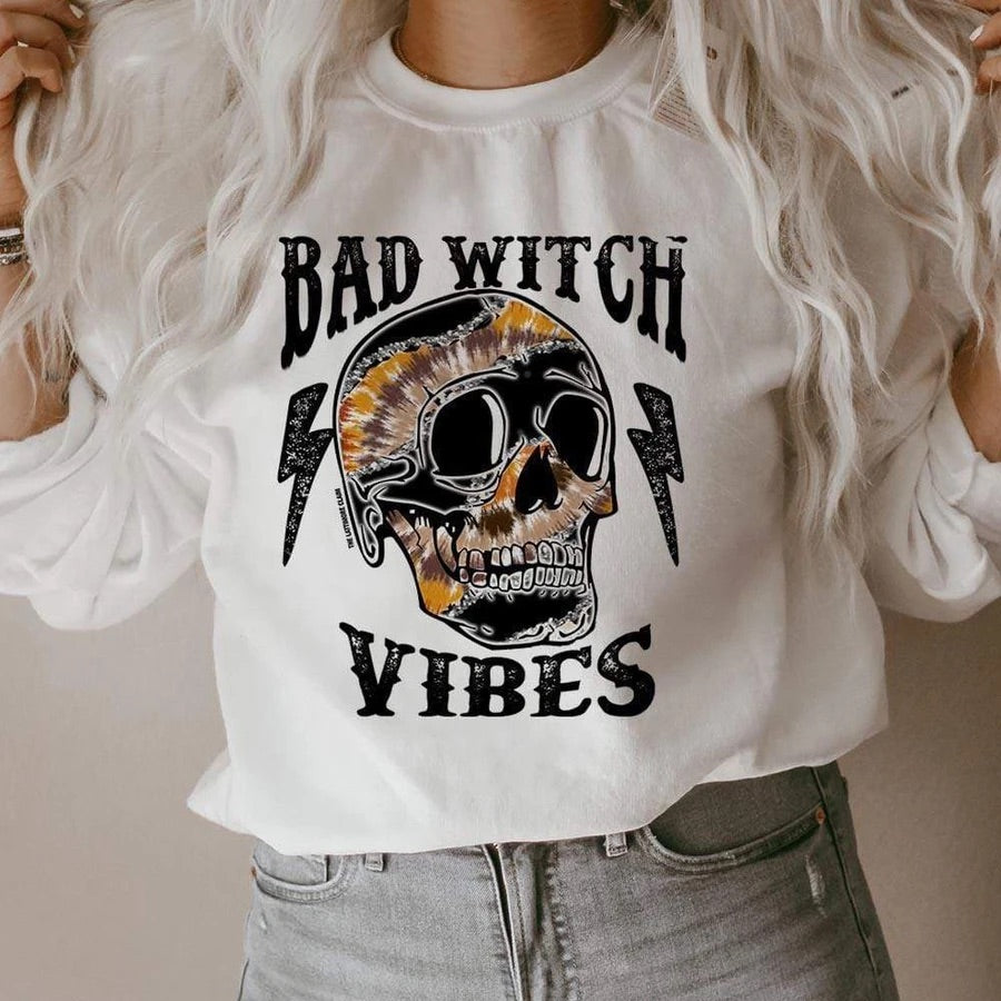 Bad Witch Vibes Sweatshirt - White