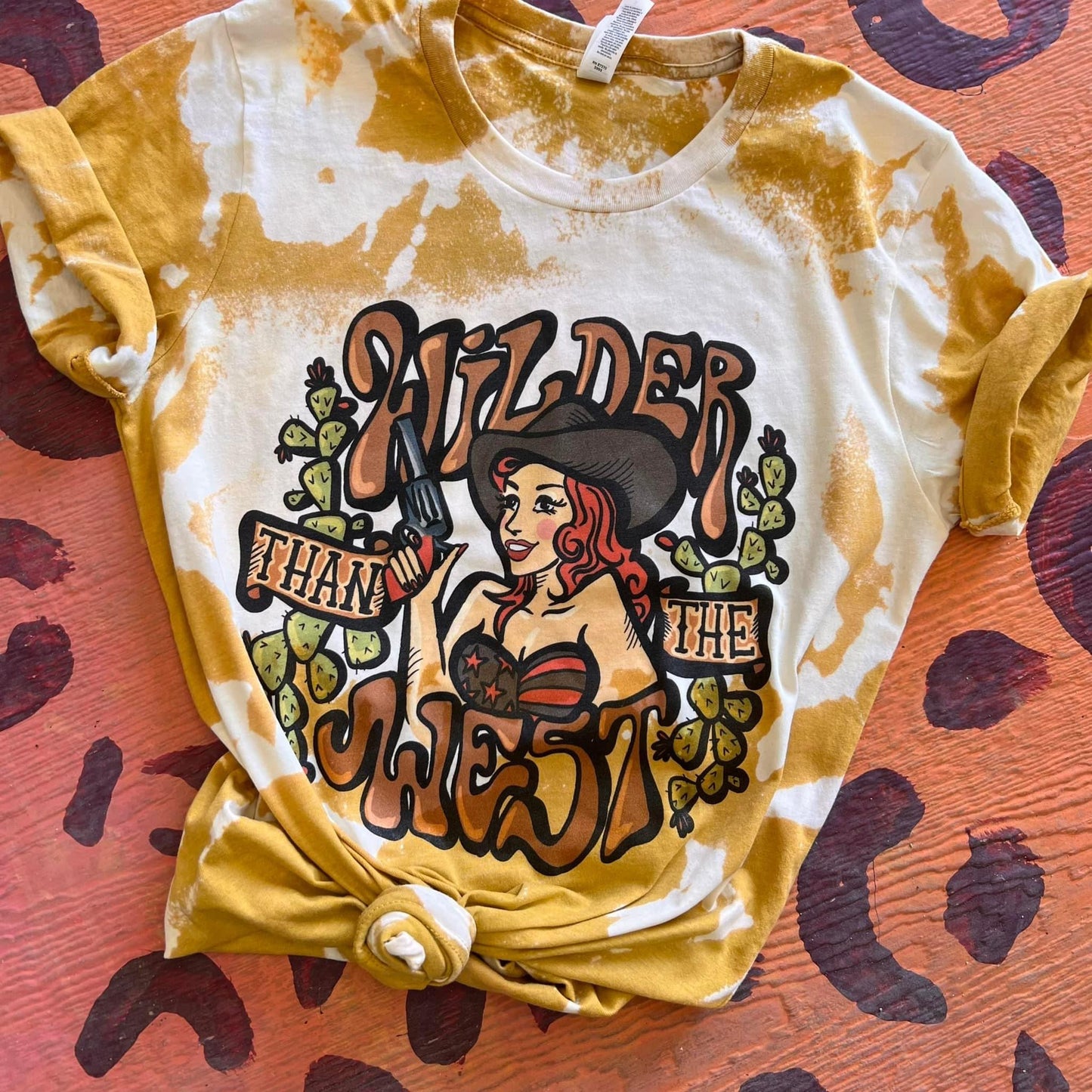 Wilder Than The West Bleach Tee - Mustard