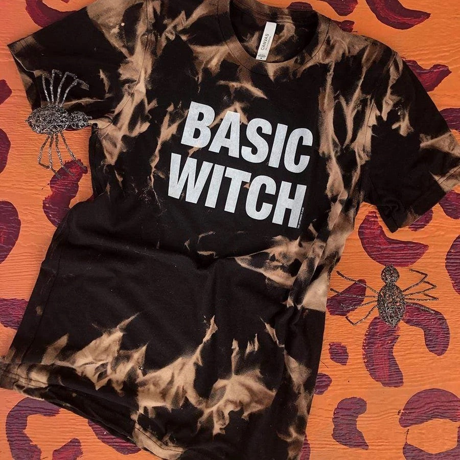 Basic Witch Bleached Tee - Black