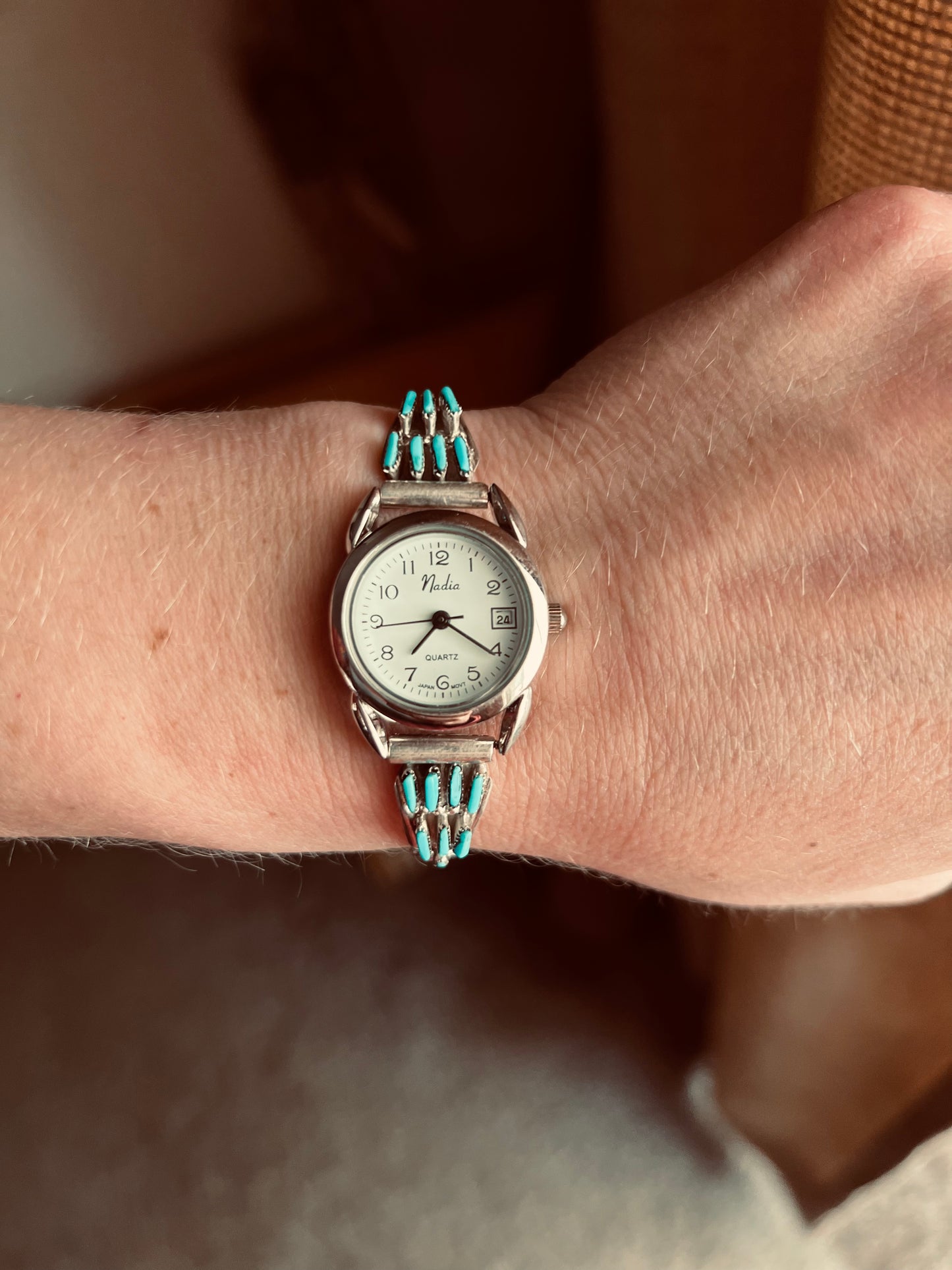 Zuni Signed Real Turquoise Watch