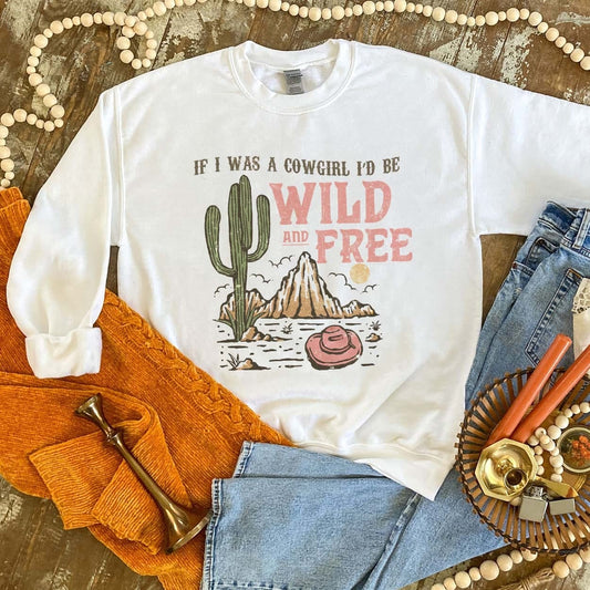 Wild & Free White Sweatshirt