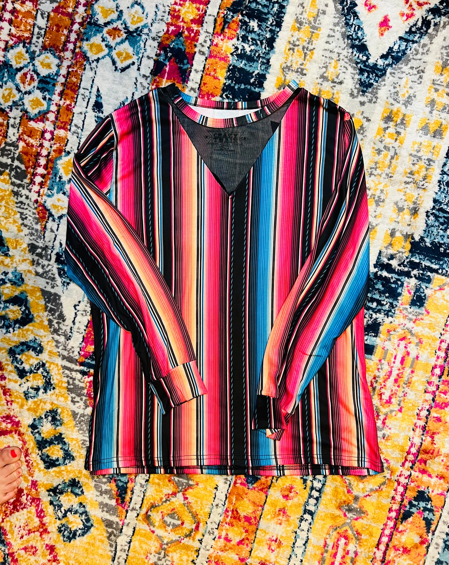 Serape Mesh Long Sleeve