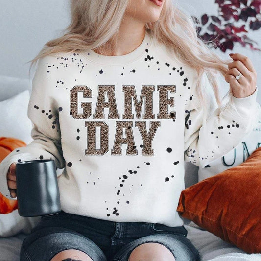 Game Day Splatter Sweatshirt - White