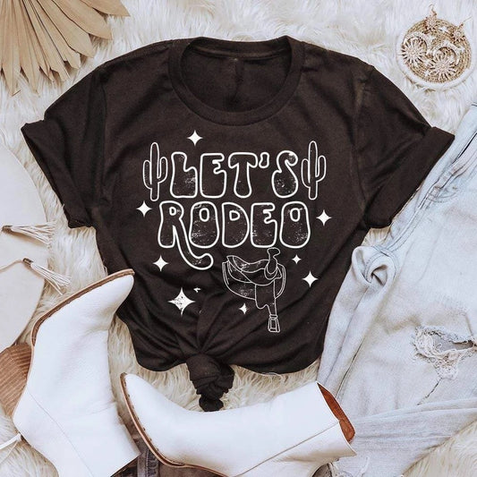 Let’s Rodeo Tee - Black