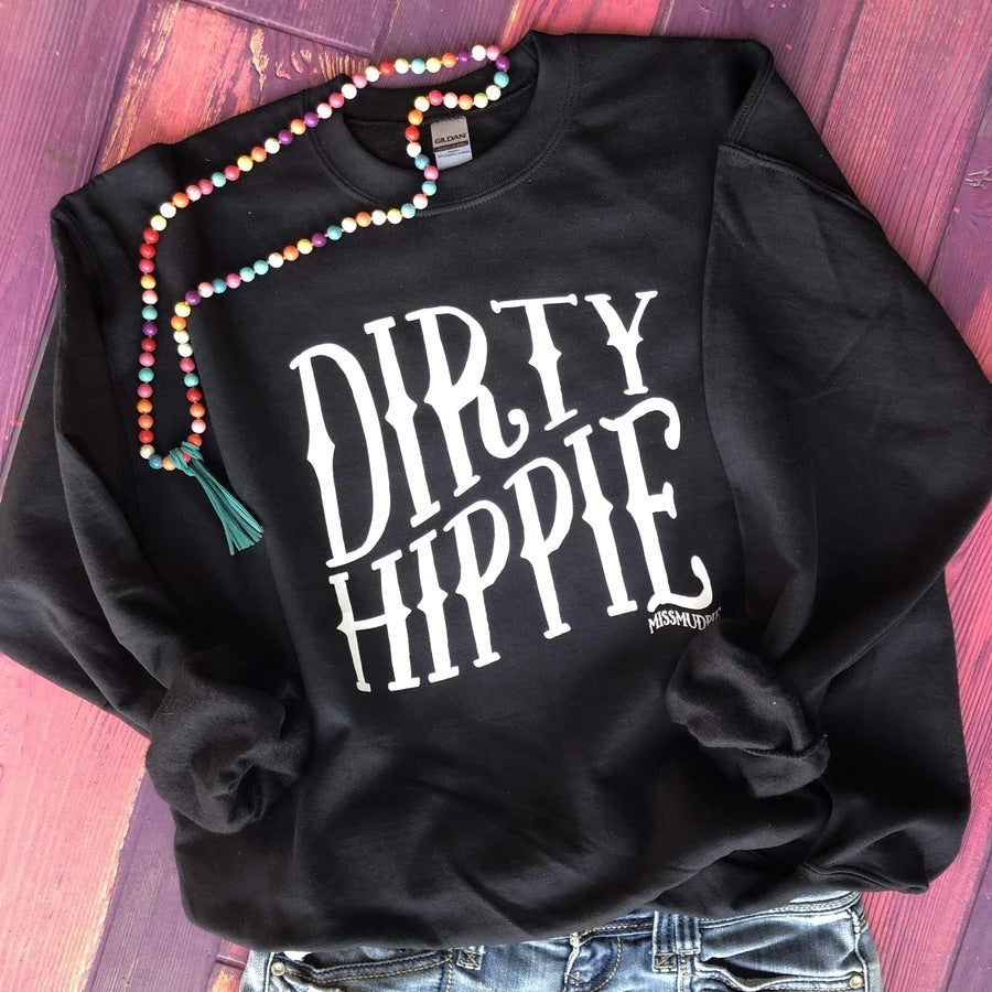 Dirty Hippie Un-Cut Neck Sweatshirt - Black