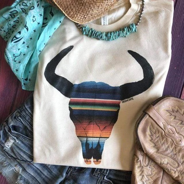 Serape Skull - Cream