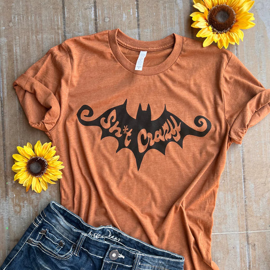 Bat Crazy Tee - Burnt Orange