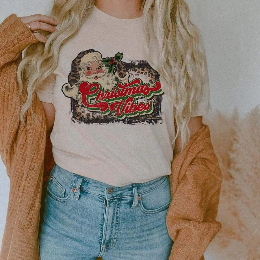 Christmas Vibes Tee - Cream