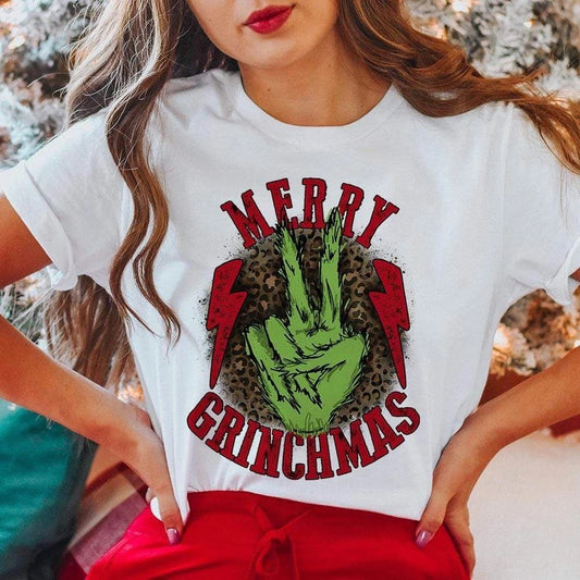 Merry Grinchmas Tee - White