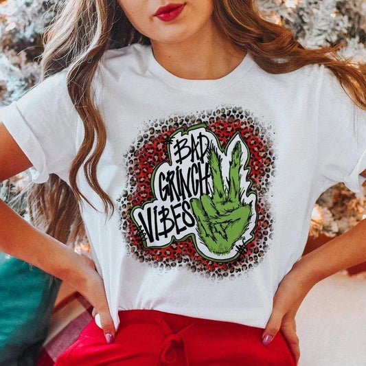 Bad Grinch Vibes Tee - White