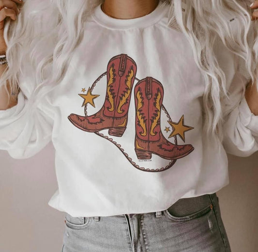 These Boots Were Made For Walkin Sweatshirt - White