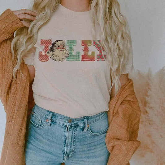 Jolly Christmas Tee - Cream