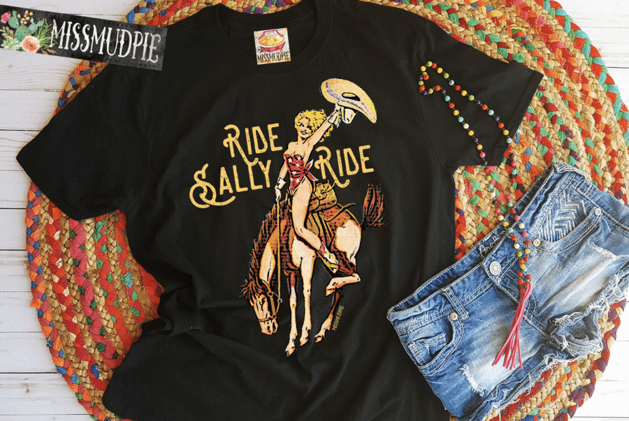 Ride Sally Ride Tee - Black