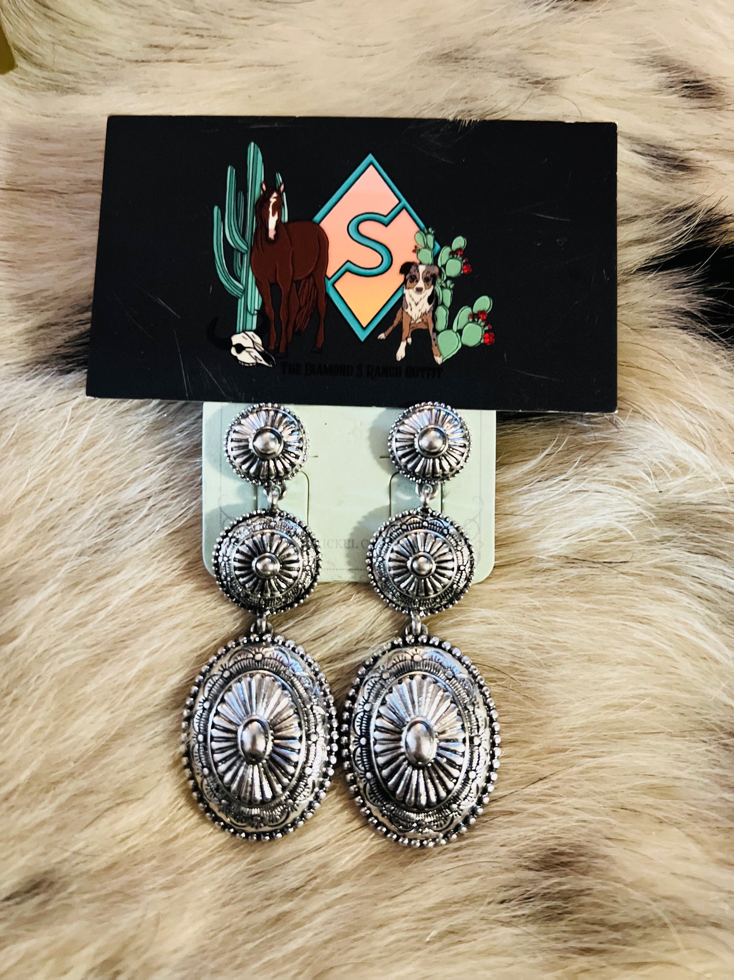 3 Tier Concho Earrings