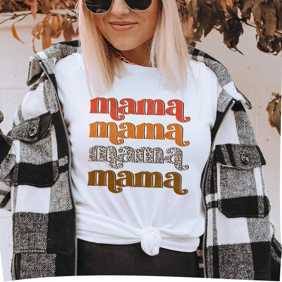 Mama 4 Tee - White