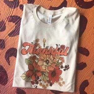 Thankful with Flowers - Cream