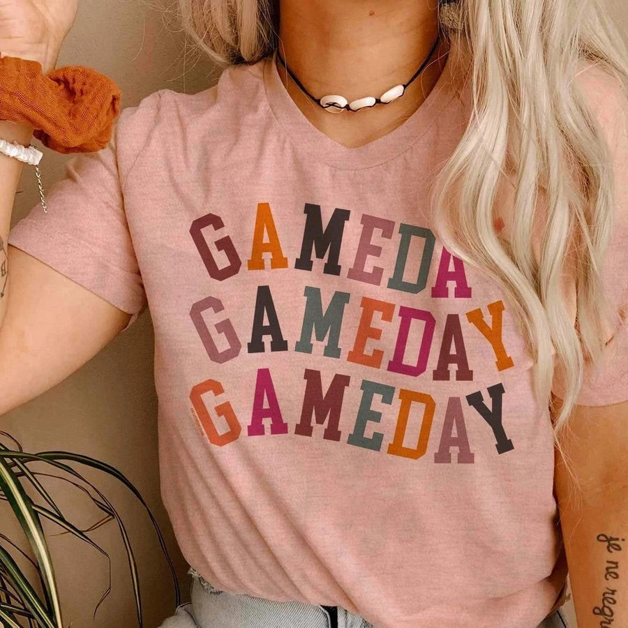 Game Day 3 Tee - Heather Prism Peach