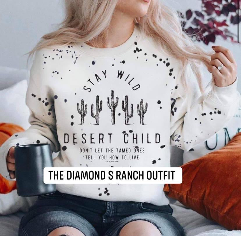 Desert Child Splatter Sweatshirt - White