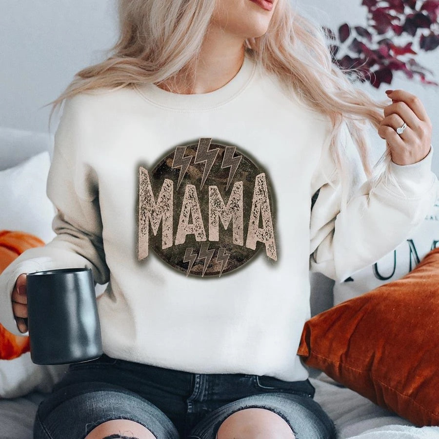 Mama Lightning Sweatshirt - White