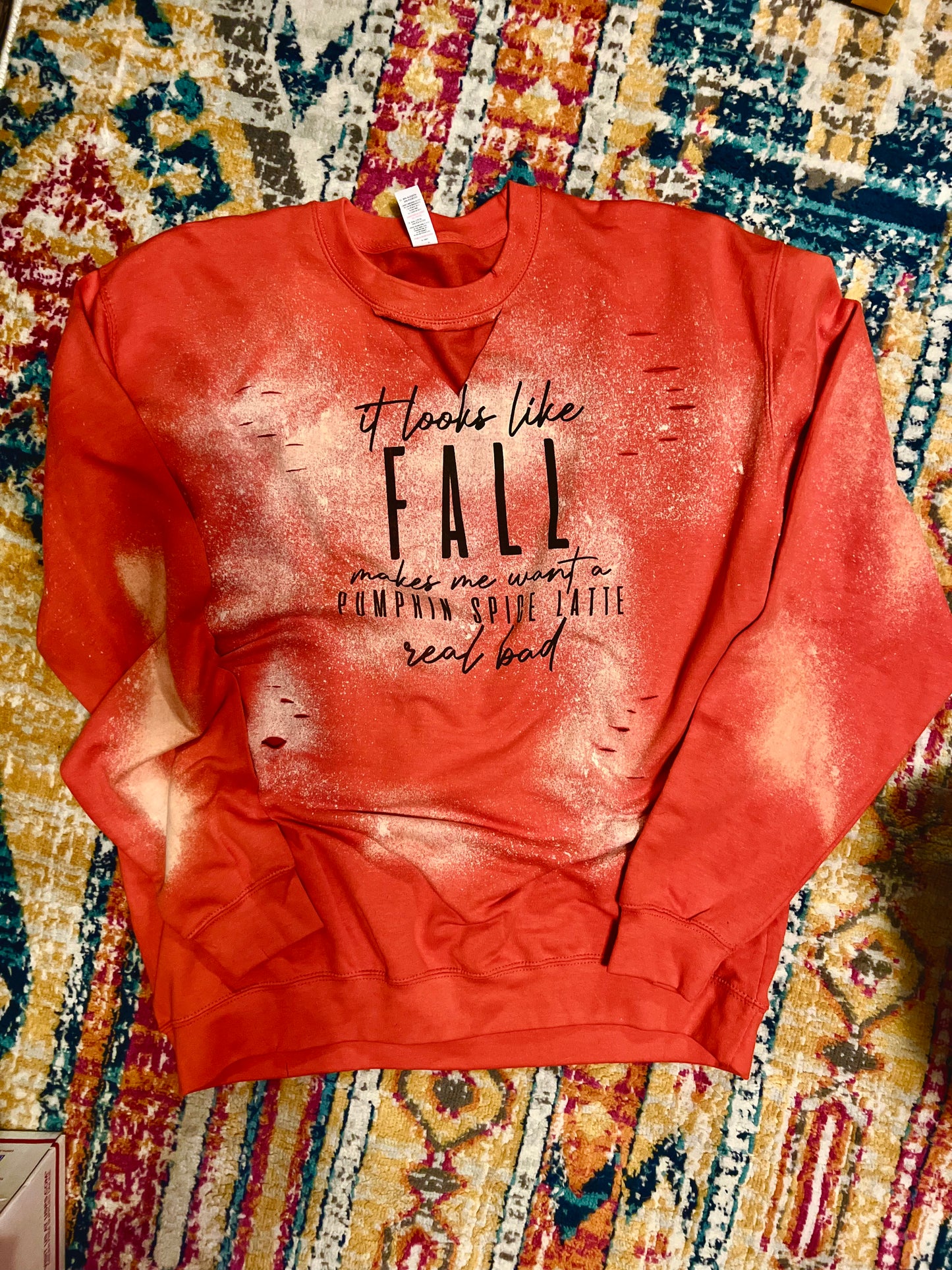 Pumpkin Distressed Sweatshirt