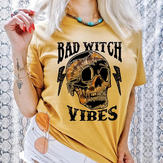 Bad Witch Vibes Tee - Mustard