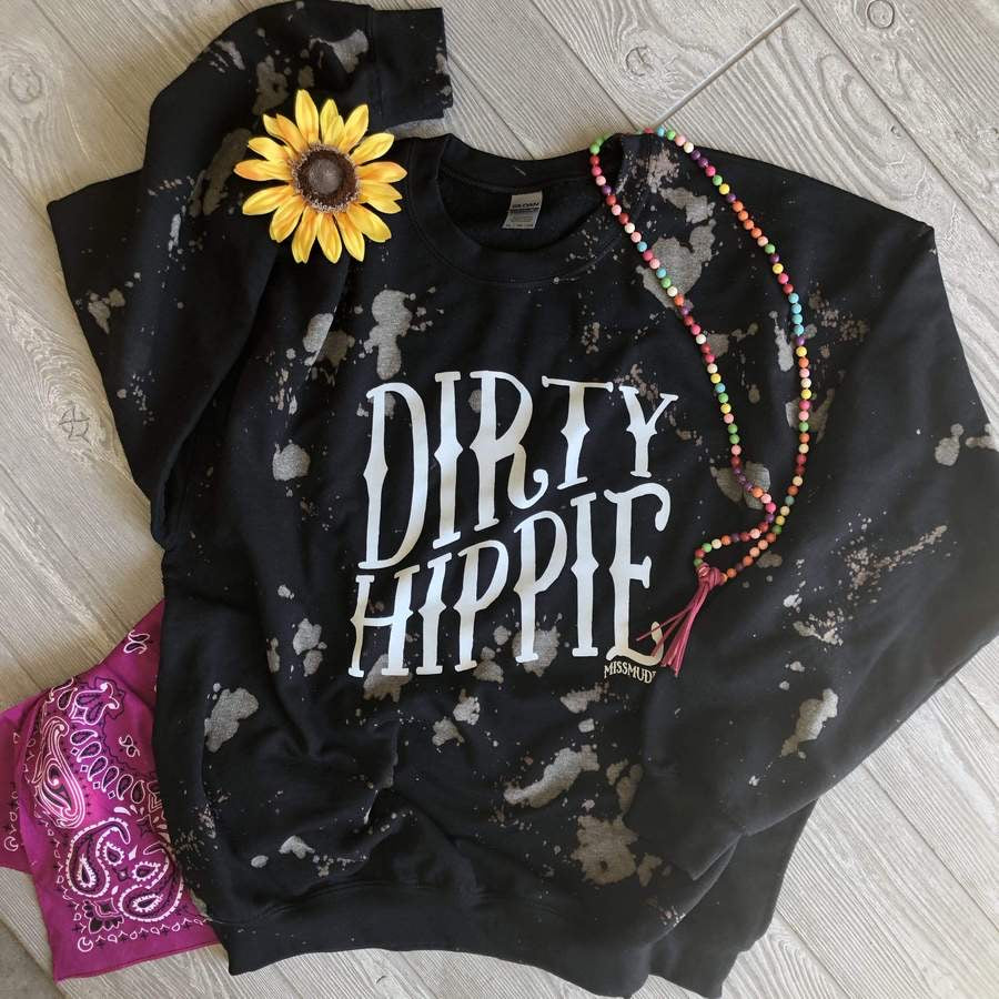 Dirty Hippie Crew Neck Bleached Sweatshirt