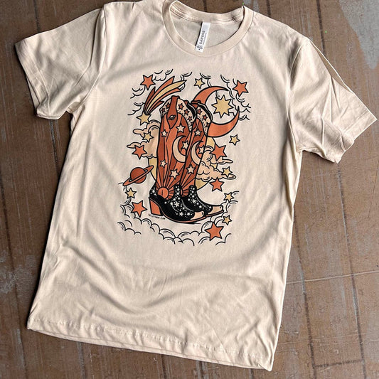 Cosmic Boots Tee - Cream