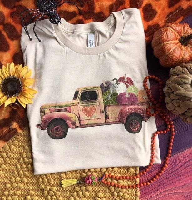 Pumpkin Truck Tee - Cream