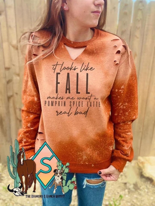 Pumpkin Distressed Sweatshirt