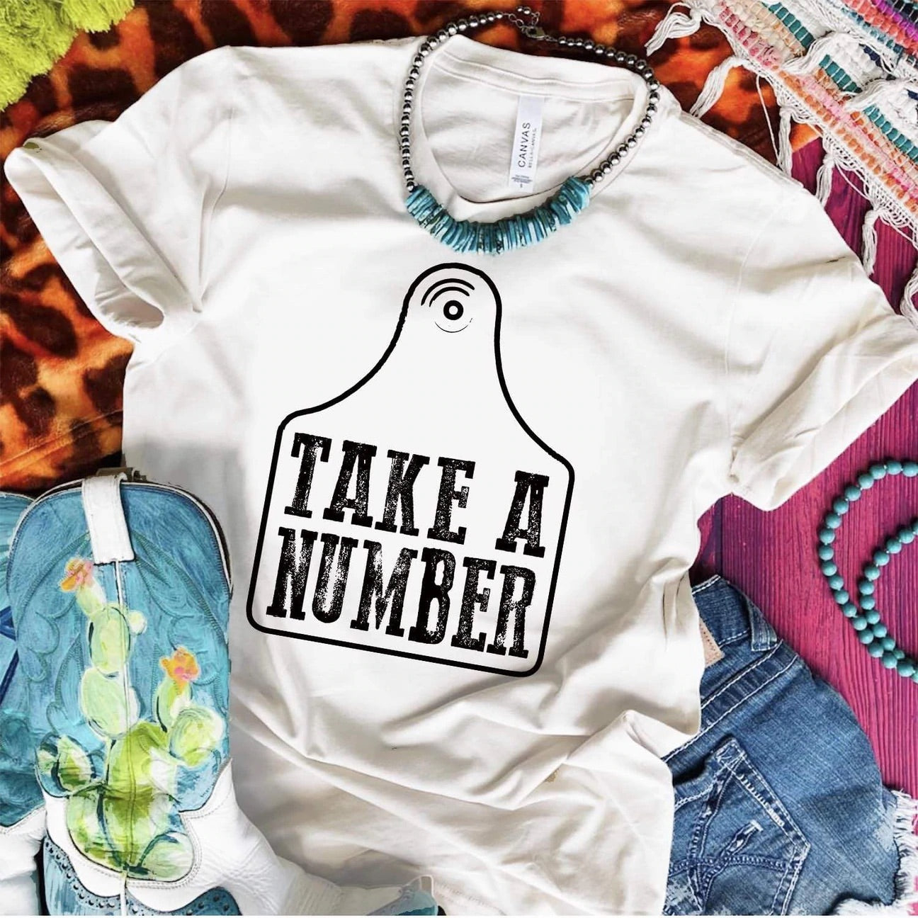 Take a Number Tee - White