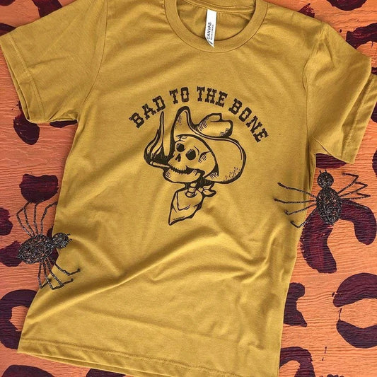 Bad To The Bone Tee - Mustard