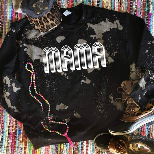 Mama Bleached Sweatshirt - Black